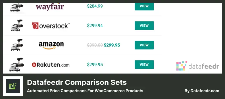 Datafeedr Comparison Sets Plugin - Automated Price Comparisons for WooCommerce Products