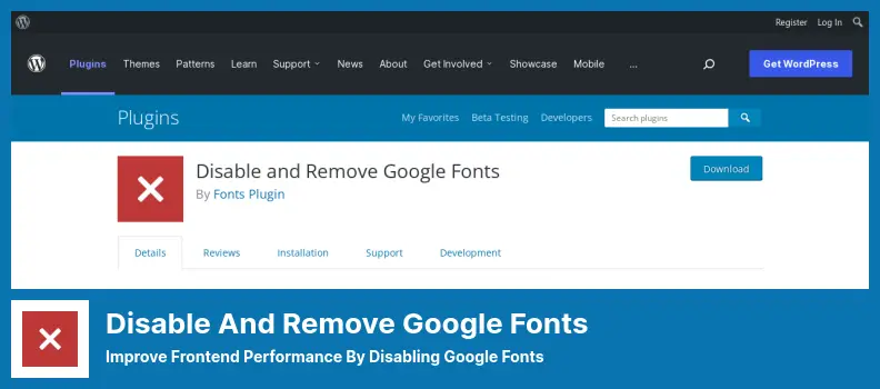 Disable and Remove Google Fonts Plugin - Improve Frontend Performance By Disabling Google Fonts
