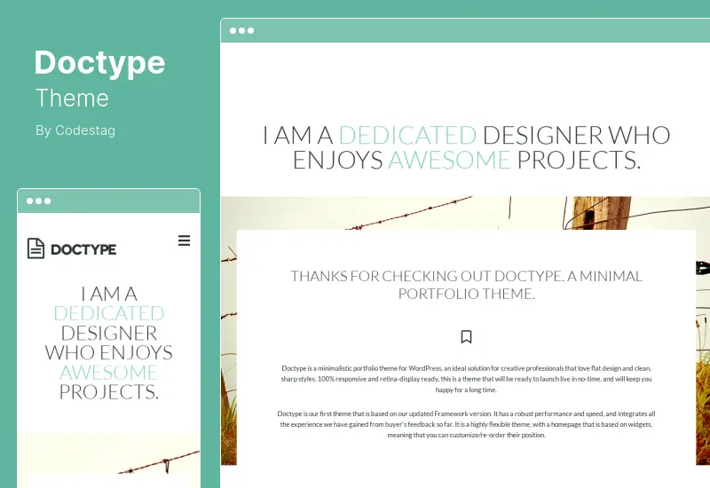 Doctype Theme - A Flat and Minimal Portfolio WordPress Theme