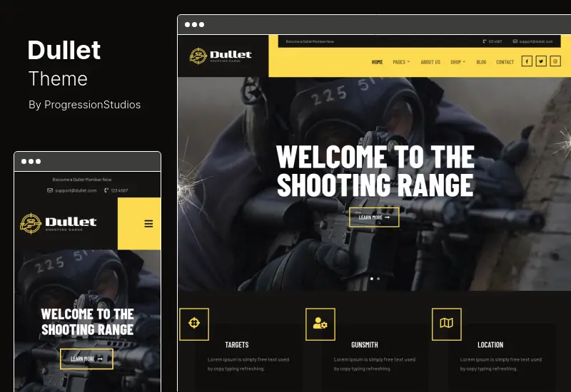 Dullet Theme - Shooting Range & Gun Club WordPress Theme