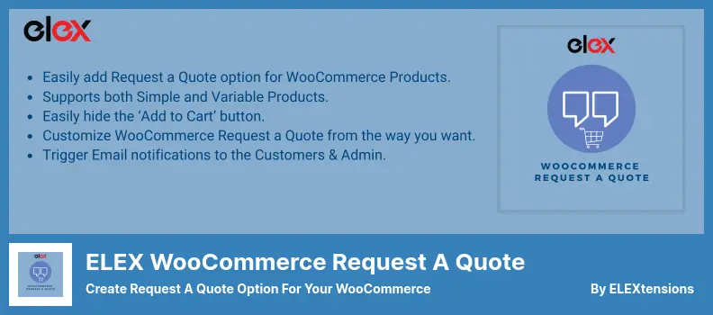 ELEX WooCommerce Request a Quote Plugin - Create Request a Quote Option for Your WooCommerce