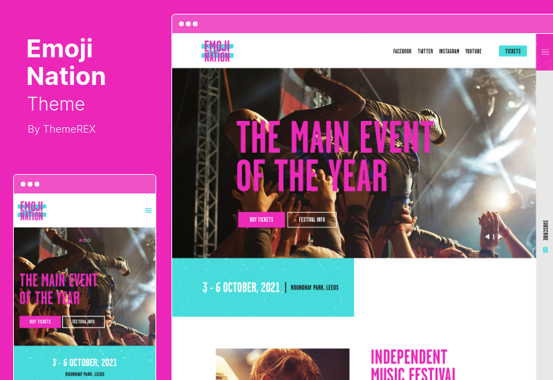 EmojiNation Theme - Night Club & Concert Event WordPress Theme