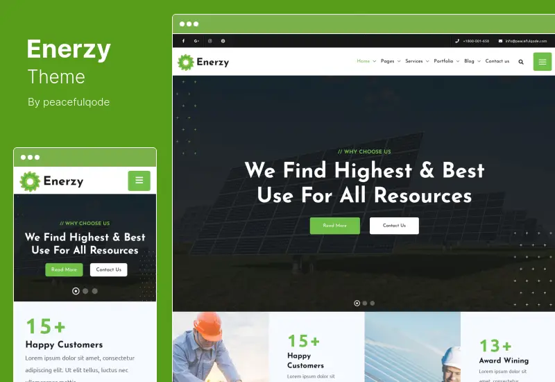 Enerzy Theme - Wind & Solar Energy WordPress Theme