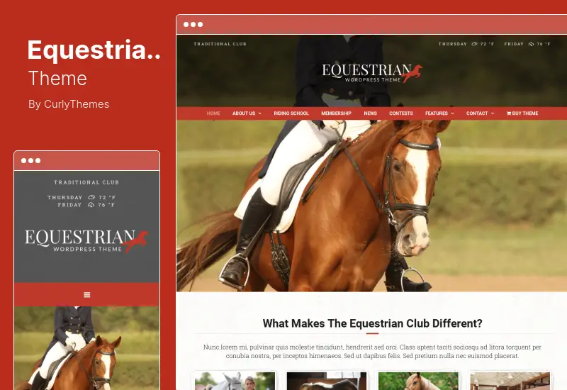 Equestrian Theme - Horses and Stables WordPress Theme