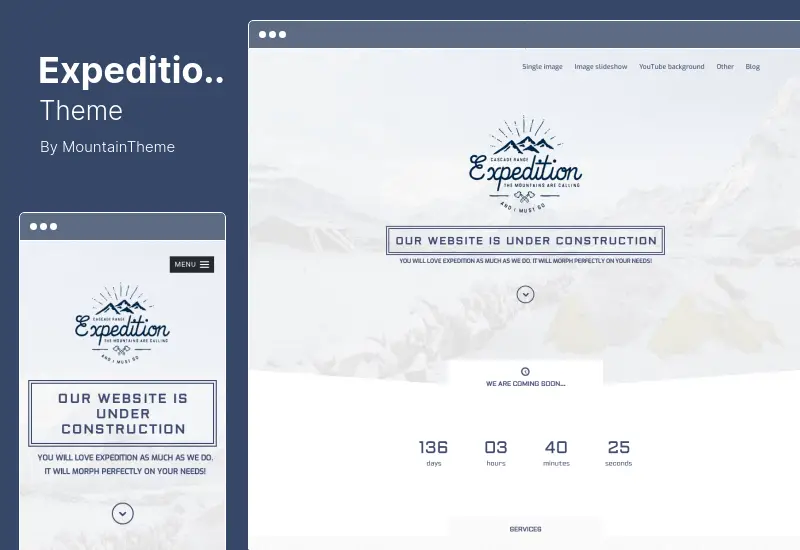 Expedition Theme - Exclusive Coming Soon WordPress Theme
