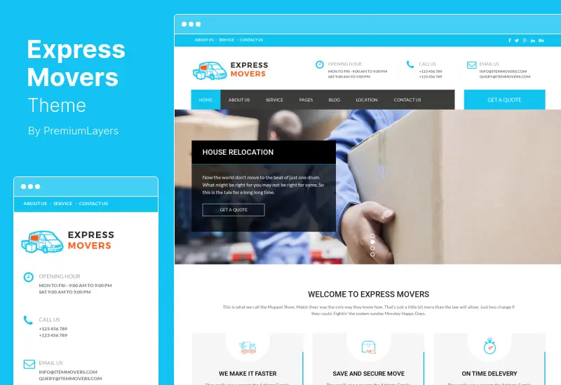 Express Movers Theme - Moving Company WordPress Theme