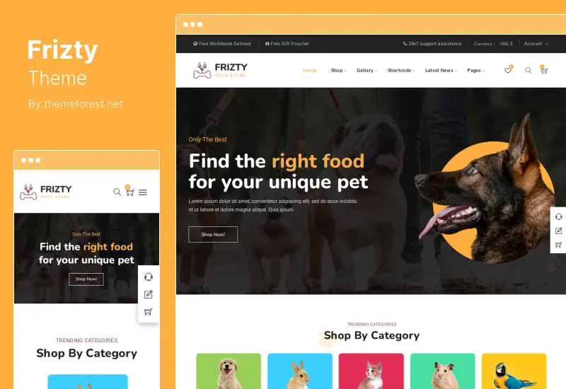 Frizty Theme - Pet Shop WooCommerce Theme