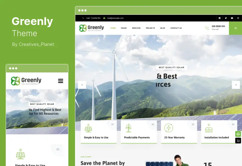 Greenly Theme - Ecology & Solar Energy WordPress Theme