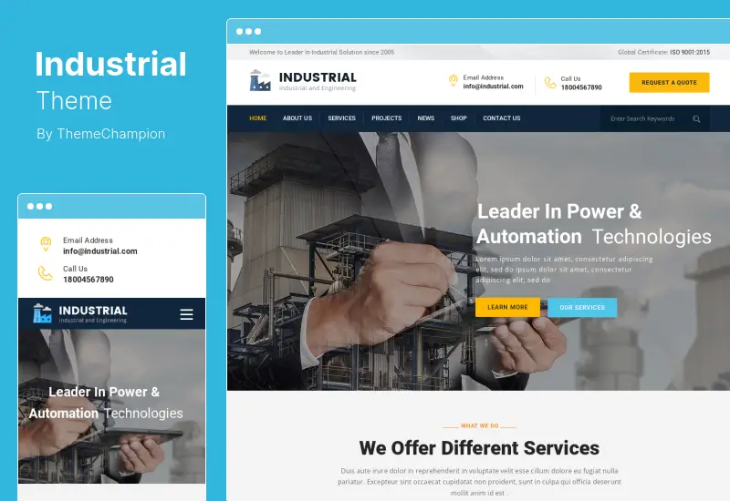 Industrial Theme - Industry and Engineering WordPress Theme