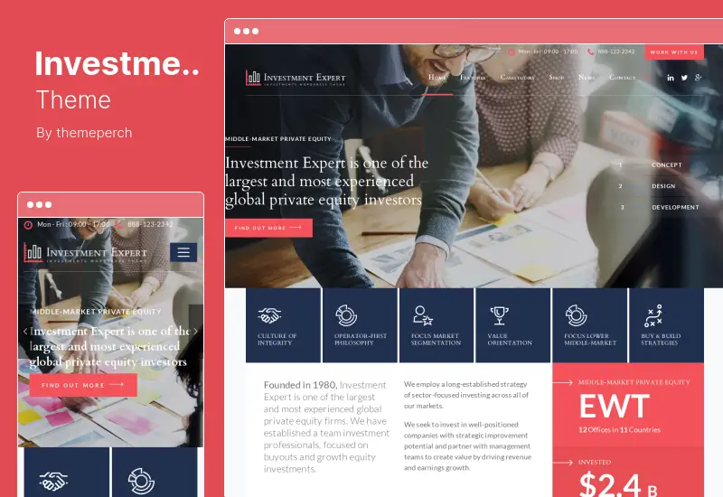 Investment Theme - Corporate Business & Finance Theme for Financial Consulting Company or Agency Websites