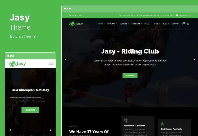 Jasy Theme - Horses & Stables WordPress Theme
