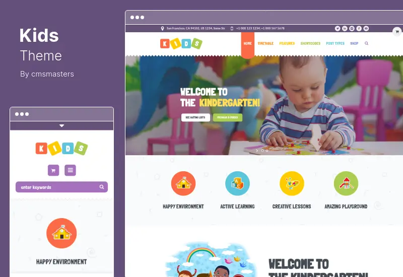 Kids Theme - Day Care & Kindergarten WordPress Theme for Children