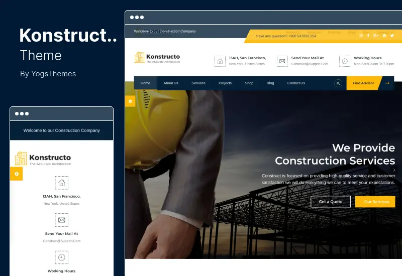 Konstructo Theme - Construction and Architecture WordPress Theme