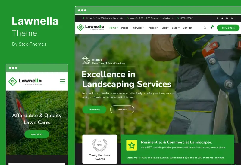 Lawnella Theme - Gardening & Landscaping WordPress Theme
