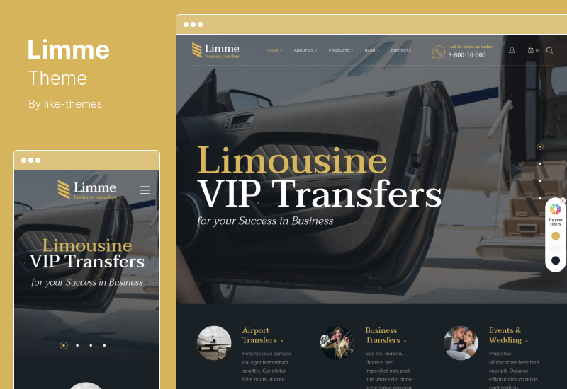 Limme Theme - Limousine Transfers & Car Dealer WordPress Theme