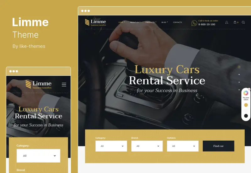 Limme Theme - Limousine Transfers & Car Dealer WordPress Theme