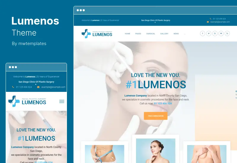 Lumenos Theme - Plastic Surgery Clinic WordPress Theme