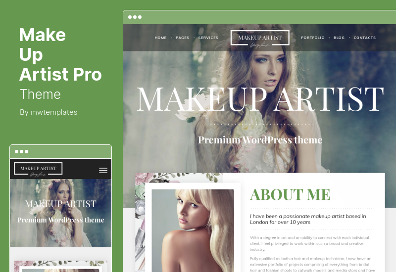 MakeUp Artist Pro Theme - Beauty and Hair Stylist WordPress Theme