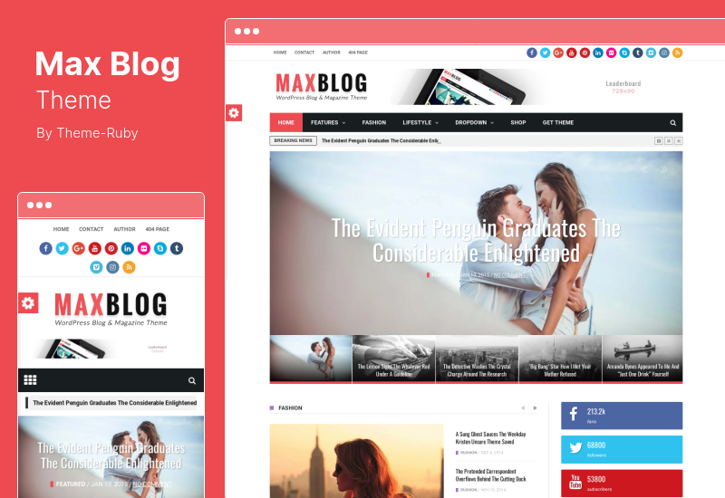 MaxBlog Theme - Flat News Magazine Blog WordPress Theme