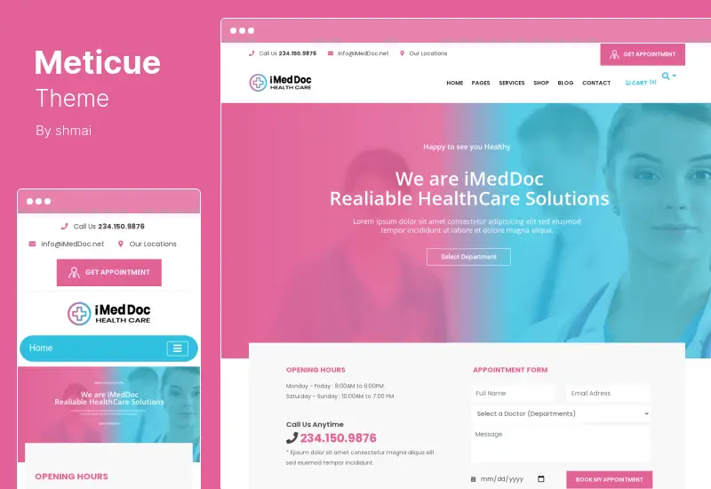 Meticue Theme - Health and Medical Center WordPress Theme