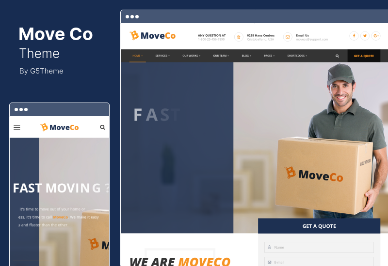 MoveCo Theme - Logistics Company WordPress Theme