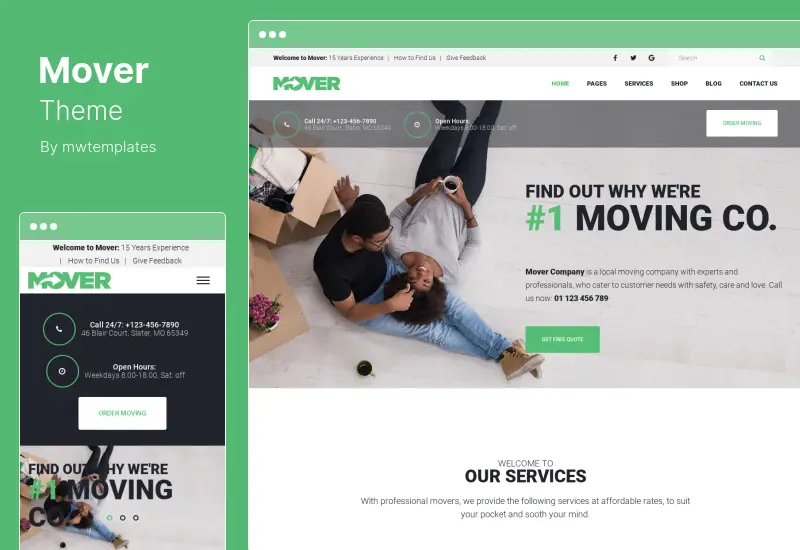 Mover Theme - Moving Company & Storage Services WordPress Theme