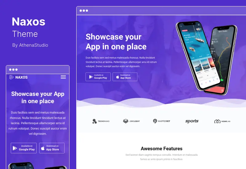 Naxos Theme - App Landing Page WordPress Theme