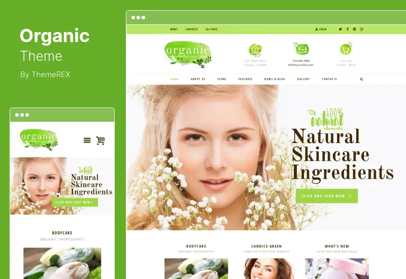 Organic Theme - Organic Beauty Store & Natural Cosmetics WordPress Theme