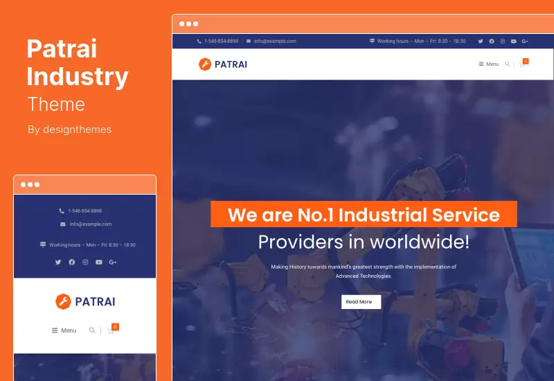 Patrai Industry Theme - Industrial WordPress Theme