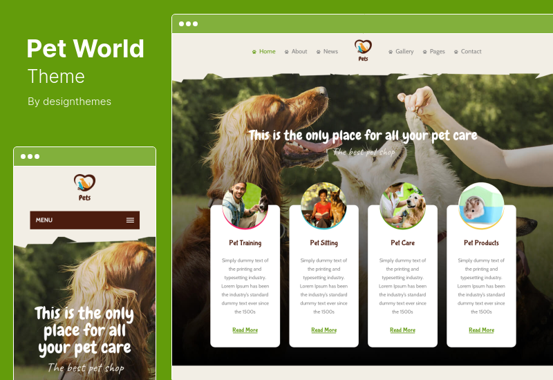Pet World Theme - Dog Care & Pet Shop WordPress Theme