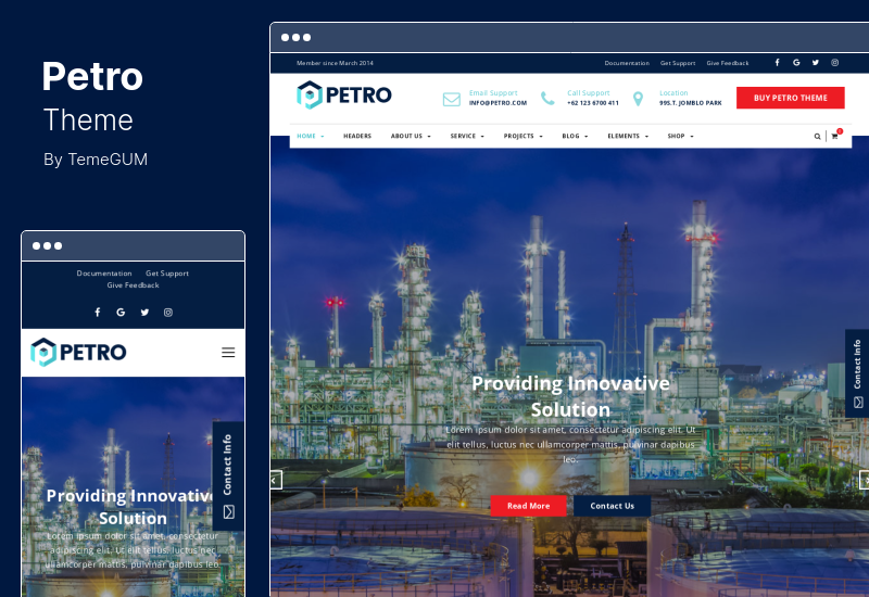 Petro Theme - Industrial Company WordPress Theme