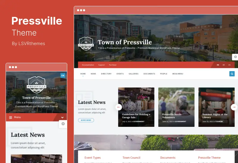 Pressville Theme - Municipal & City Government WordPress Theme