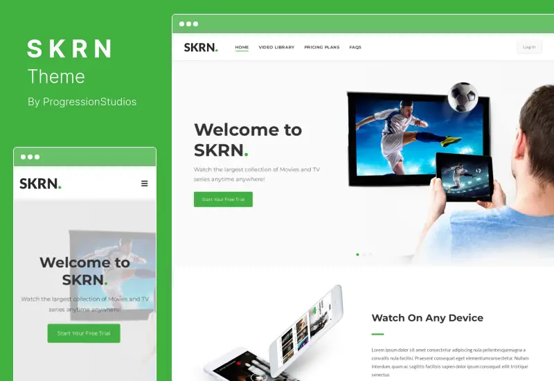 SKRN Theme - Media Streaming App WordPress Theme