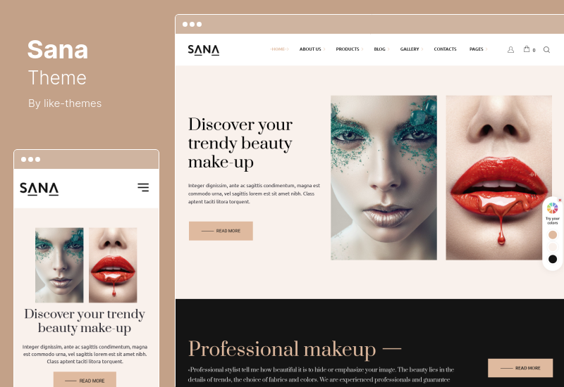 Sana Theme -  Fashion Stylist, Beauty Salon and Makeup Artist WordPress Theme