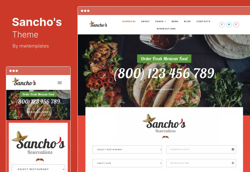 Sancho's Theme - Mexican Restaurant WordPress Theme