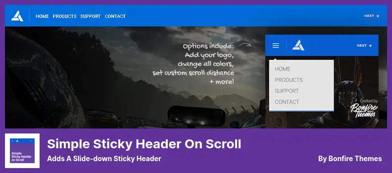 Simple Sticky Header on Scroll Plugin - Adds a Slide-down Sticky Header