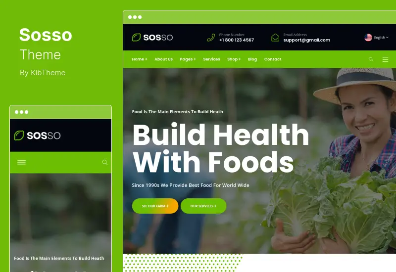 Sosso Theme - Agriculture WordPress Theme