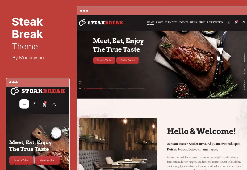 SteakBreak Theme - Meat Restaurant WordPress Theme
