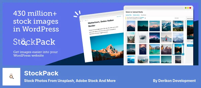 StockPack Plugin - Stock Photos From Unsplash, Adobe Stock and More