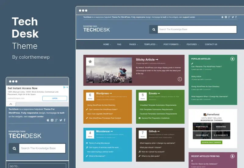 TechDesk Theme - Knowledge Base & Support Forum WordPress Theme