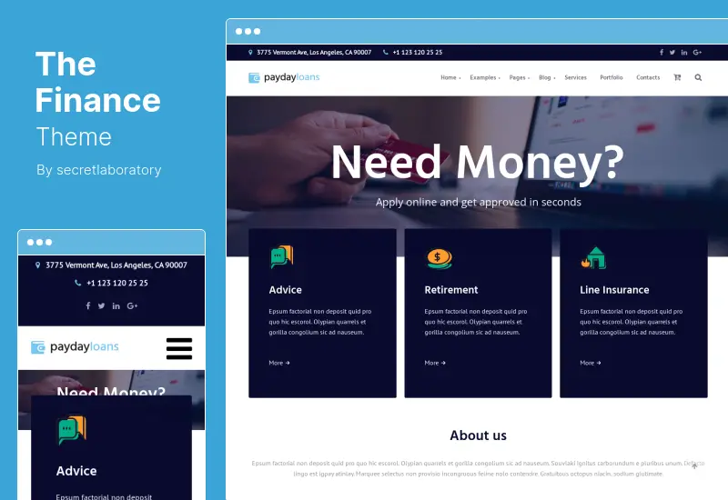 The Finance Theme - Payday Loans WordPress Theme
