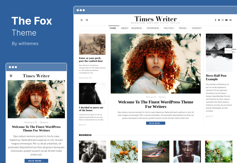 The Fox Theme - Blog / Magazine / Newspaper Elementor WordPress Theme
