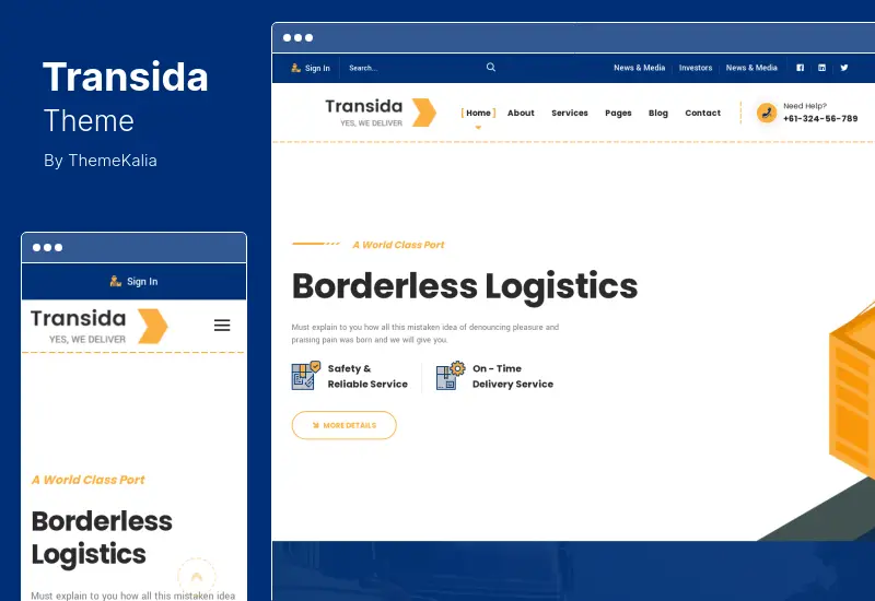 Transida Theme - Logistics WordPress Theme