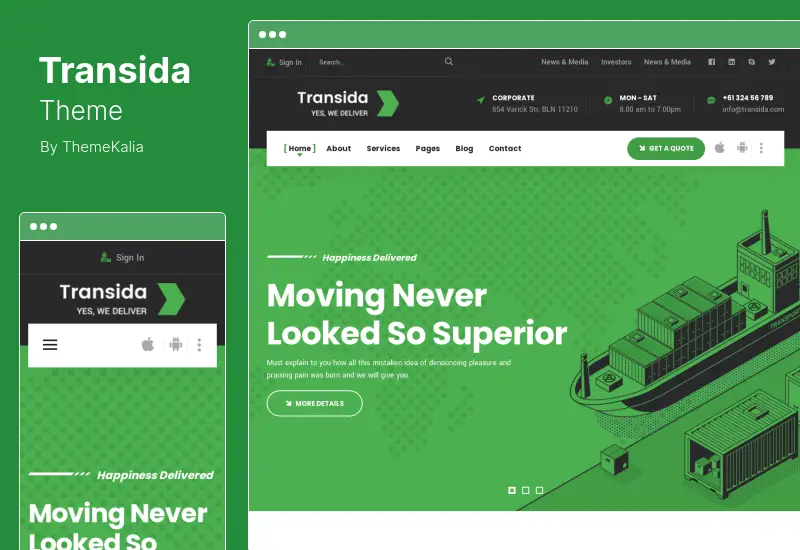 Transida Theme - Logistics WordPress Theme