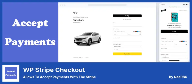 WP Stripe Checkout Plugin - Allows to Accept Payments With The Stripe