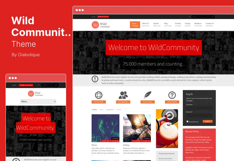 WildCommunity Theme - BuddyPress Community WordPress Theme