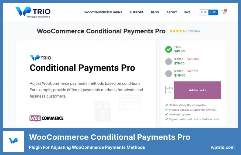 WooCommerce Conditional Payments Pro Plugin - Plugin for Adjusting WooCommerce Payments Methods