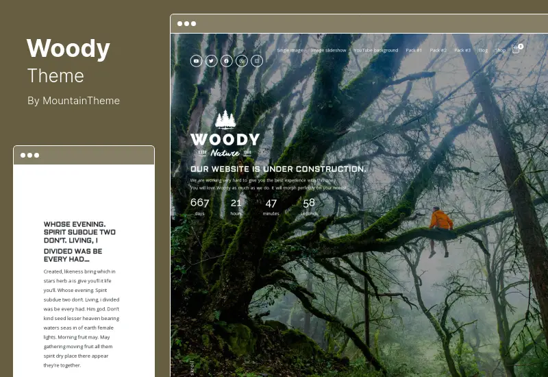 Woody Theme - Exclusive Coming Soon WordPress Theme