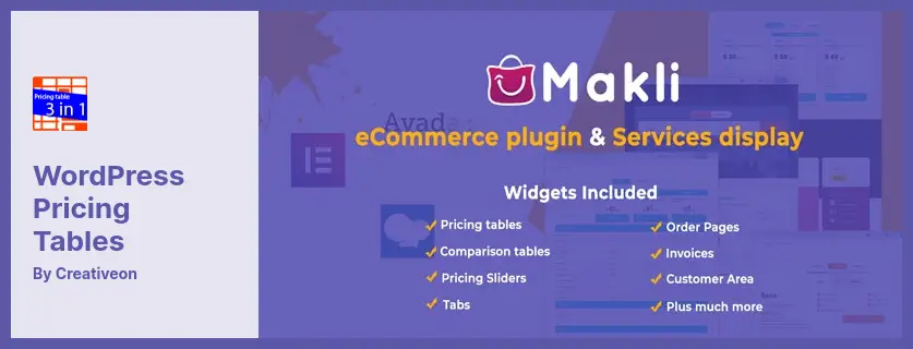 WordPress Pricing Tables Plugin - Plugin Comparison for WooCommerce With eCommerce Features
