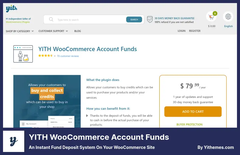 YITH WooCommerce Account Funds Plugin - an Instant Fund Deposit System On Your WooCommerce Site